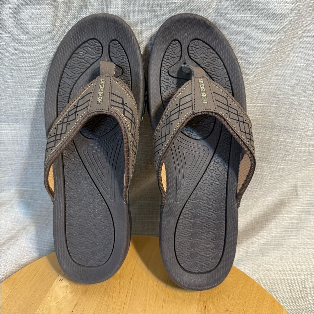 HobiBear Sandals Flip Flops Sport Thong Sandal Outdoor Beach Sz 43 US 10 Brown